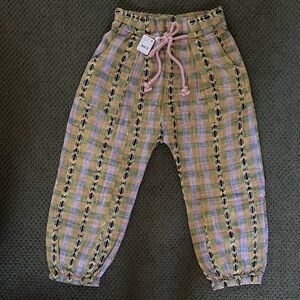 Free People Plaid Women's Pants with Drawstring Waist